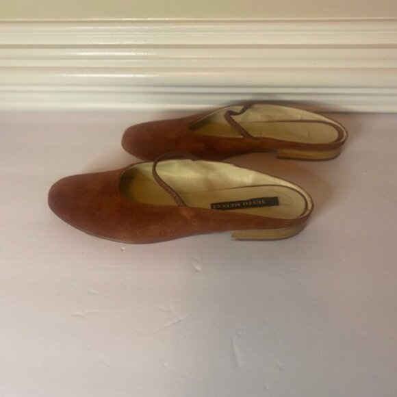 Sesto Meucci Brown Suede Mary Jane Women's slip on Mule, Size 8.5 - Picture 4 of 7